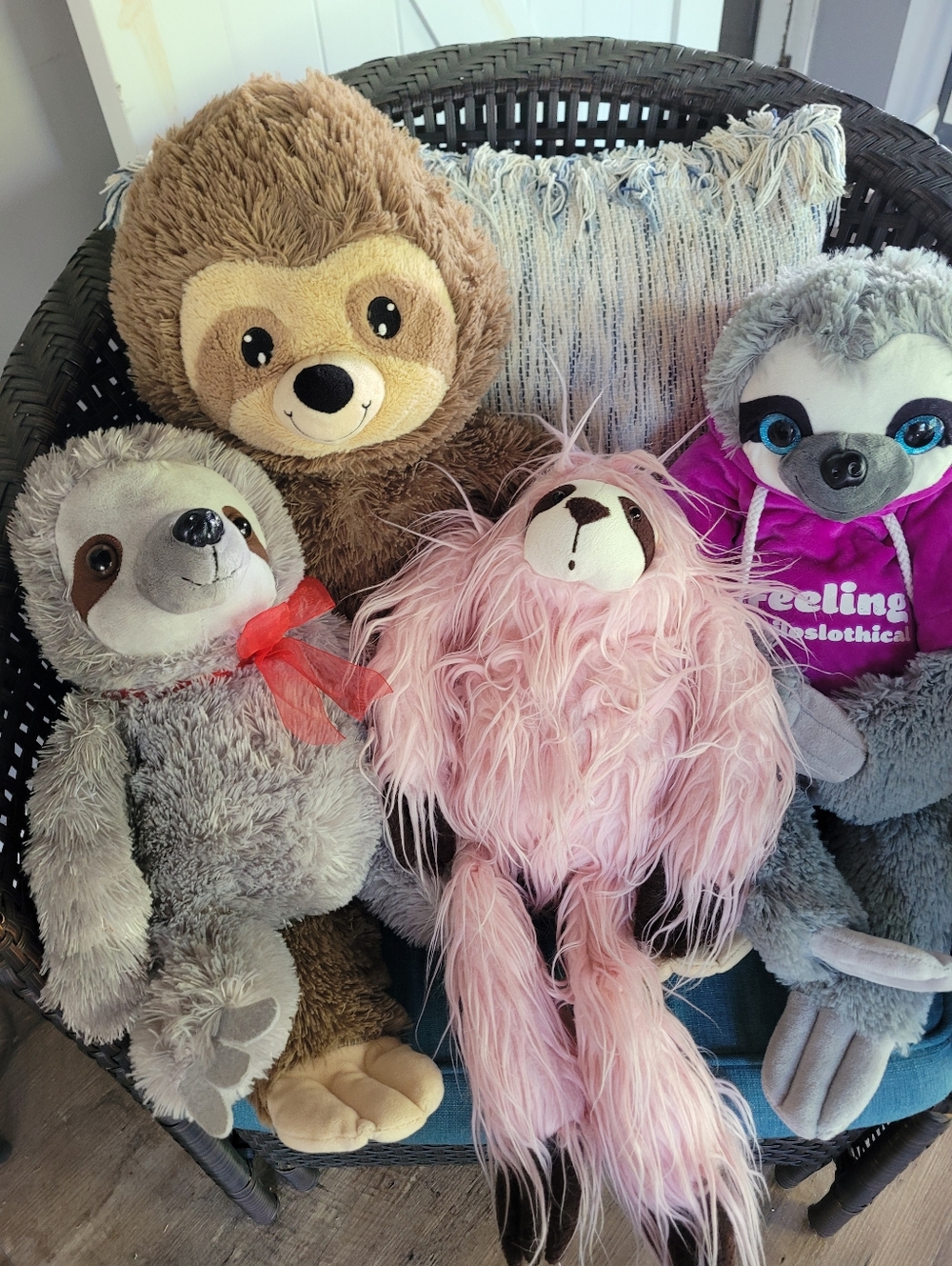 Bundle Of 4 Slothes Various Brands Sizes And Colors EUC Cute Furry Soft Fluffy